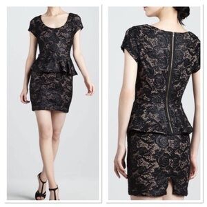 Tracy Reese Black Lace Peplum Dress